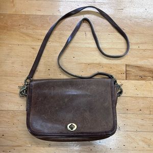 Vintage Coach Purse - Brown Leather Shoulder Bag